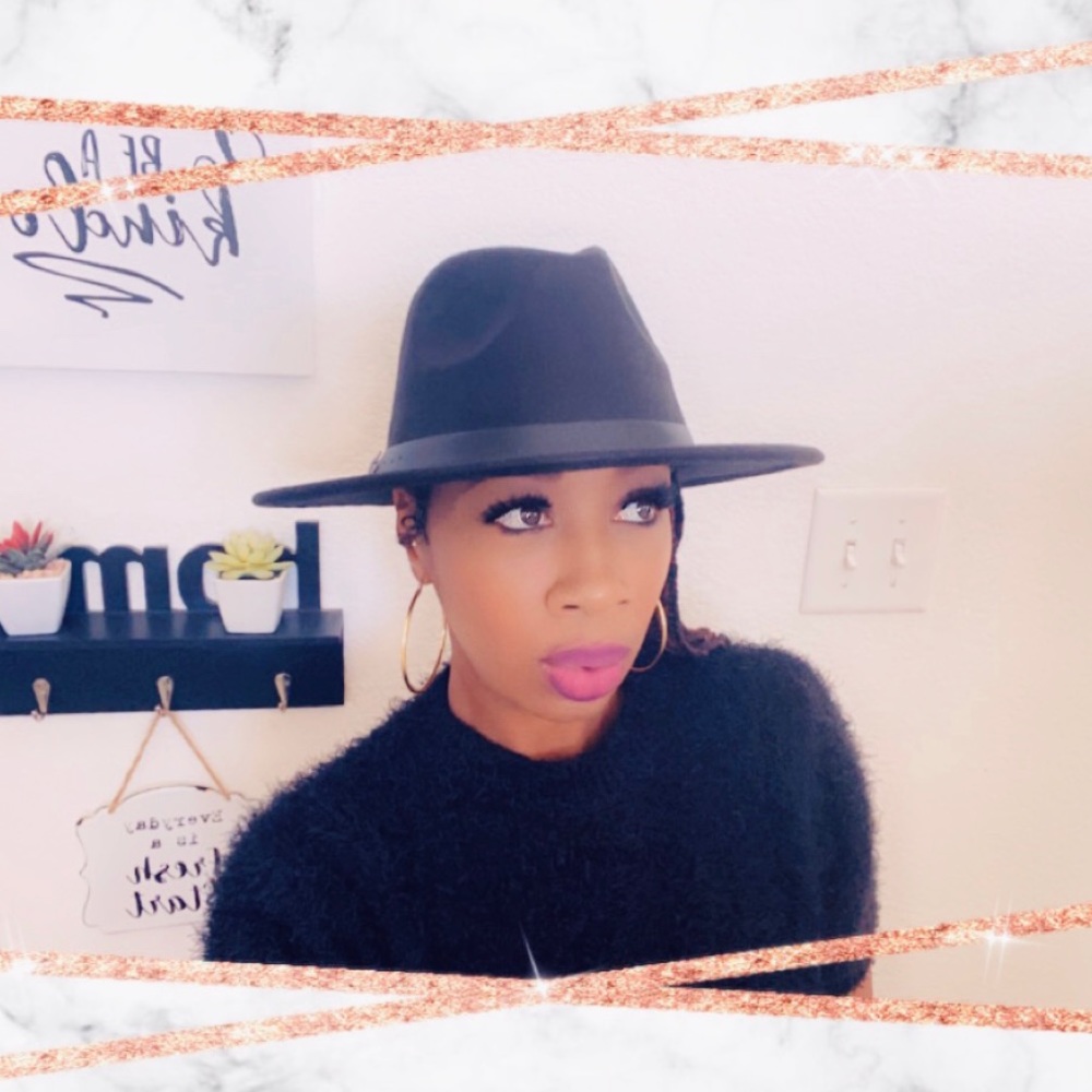 Black Medium Brim Fedora Felt Hat